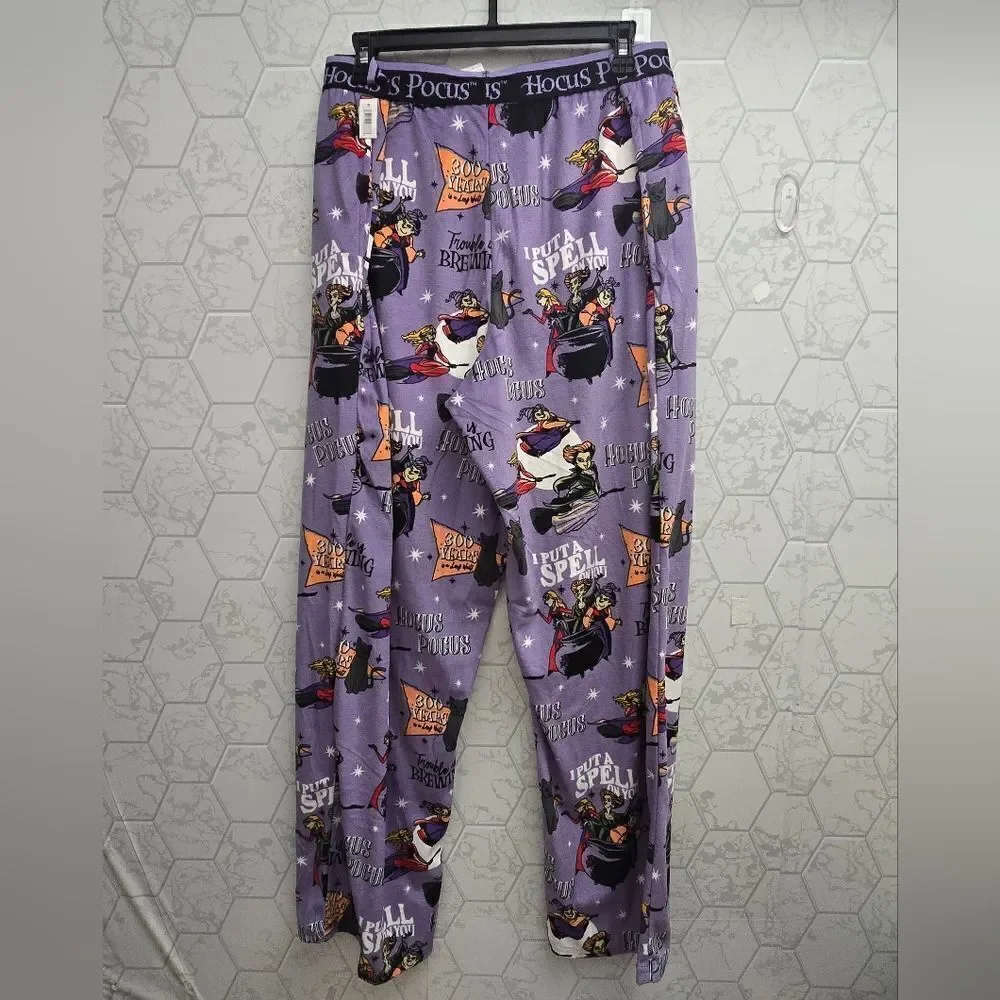 Disney Hocus Pocus Womens Halloween Sleep Pant With Pockets Purple, 2XL, 3XL